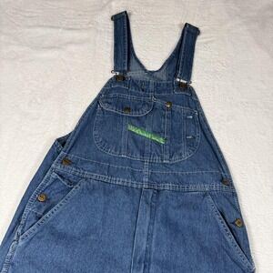Key Denim Bib Overalls Mens 36x30 Blue Relaxed Fit Workwear Carpenter Pockets